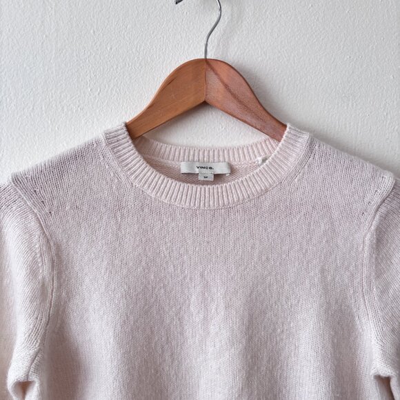 Vince Wool & Cashmere Blend Short Sleeve Sweater in Off White - Picture 8 of 9